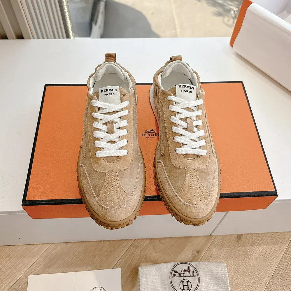 Hermes Jet Sneaker in Technical Canvas and Suede Goatskin for Unisex in Natural