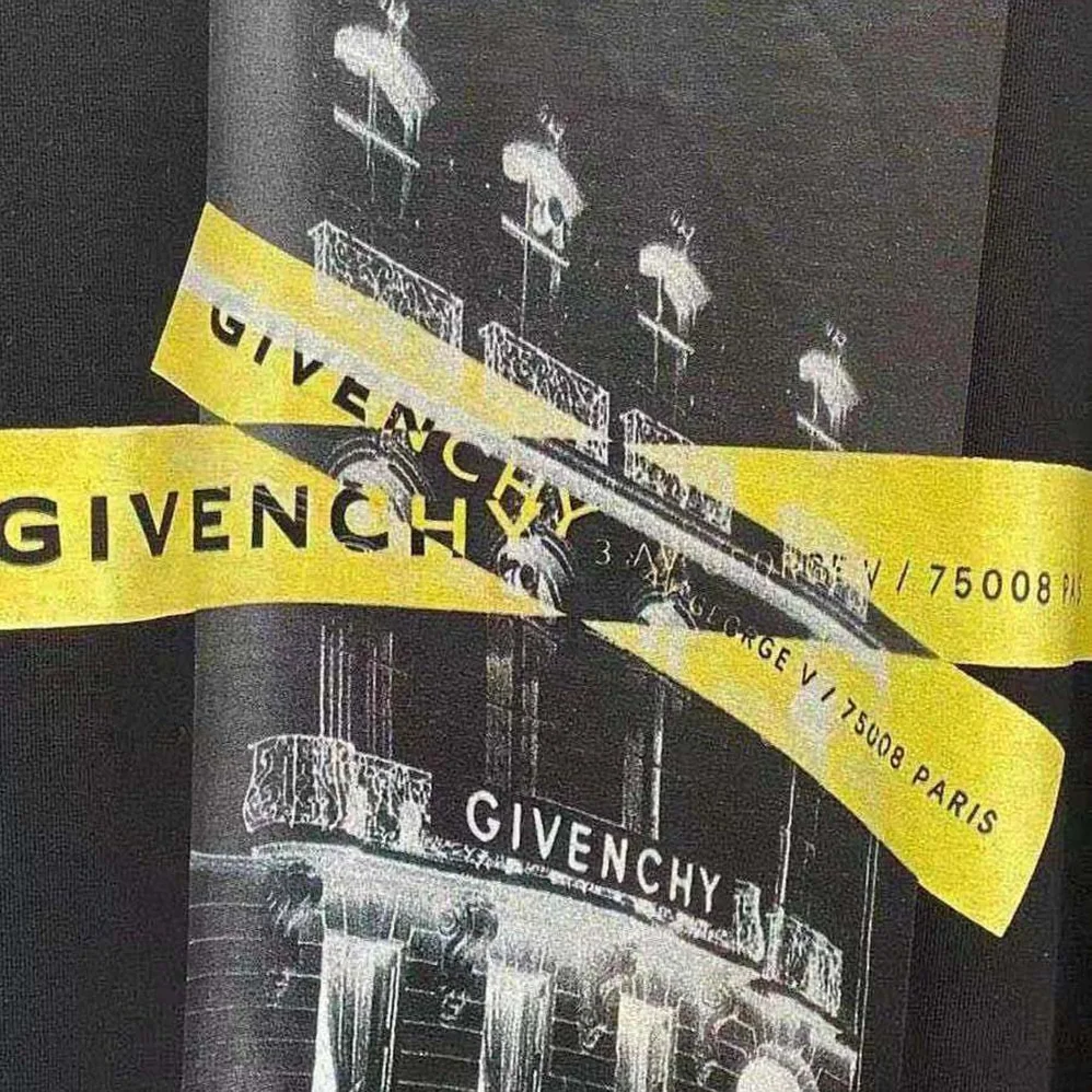 Givenchy Contrasted Black Jersey T-shirt with Black and White Photo Print for Men Givenchy Contrasted Black Jersey T-shirt with Black and White Photo Print for Men