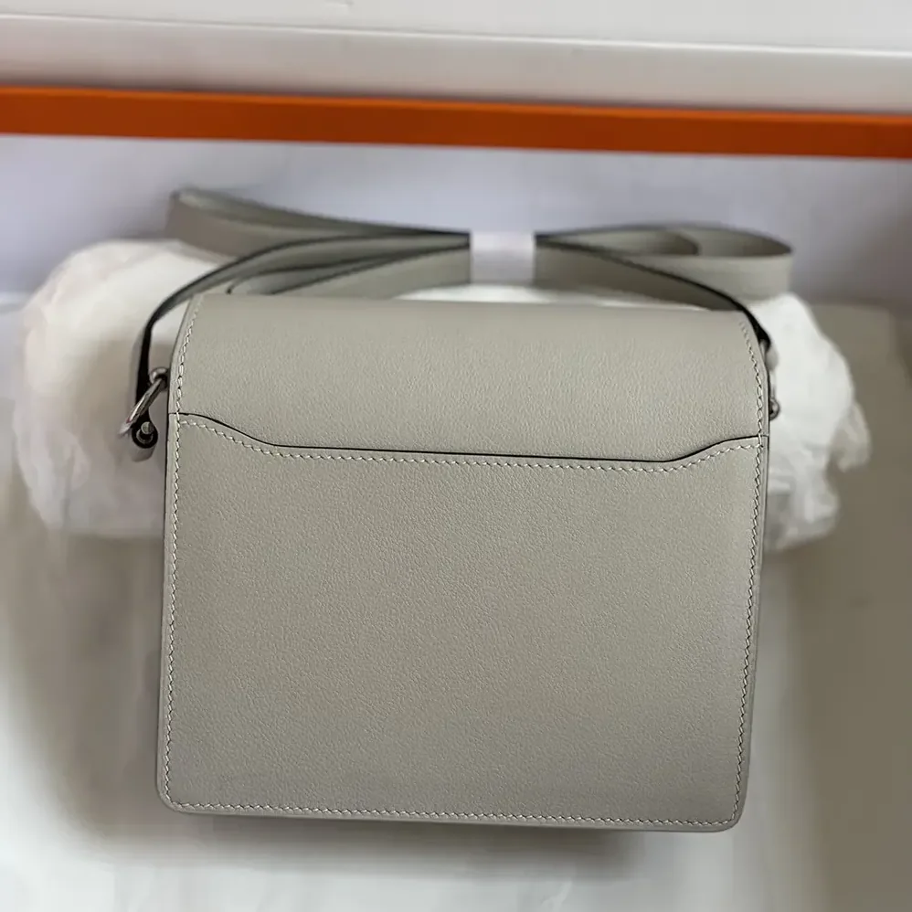 Hermes Roulis Mini Bag in Evercolor Leather for Women in Silver