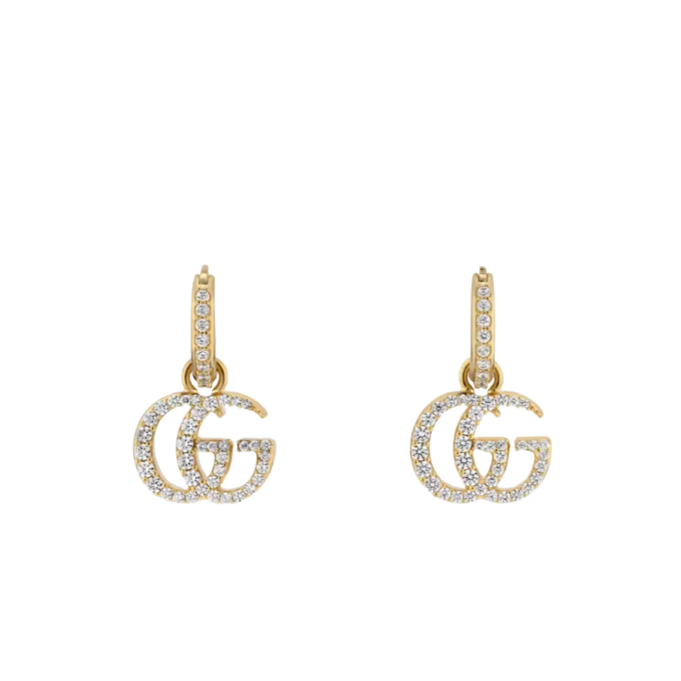 Gucci Marmont Crystal Earrings Gold Hardware
