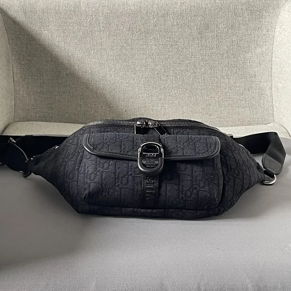 Dior Dior 8 Belt Bag Black Dior Oblique Jacquard for Men