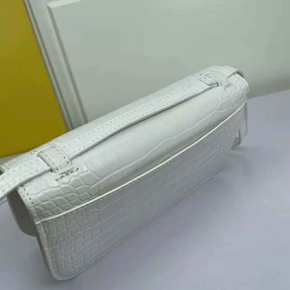 Balenciaga Gossip Small Bag in Extra Supple Crocodile Embossed Calfskin in White for Women Balenciaga Gossip Small Bag in Extra Supple Crocodile Embossed Calfskin in White for Women
