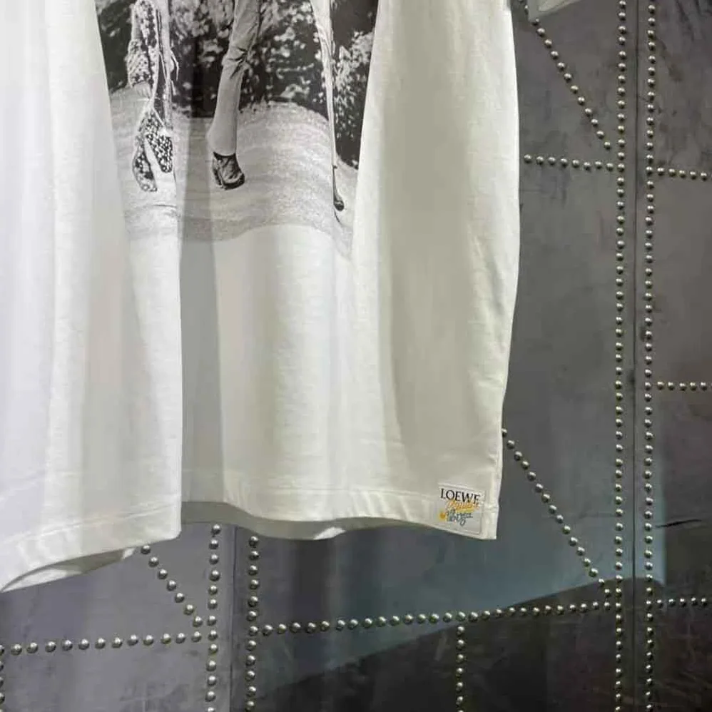 Loewe Photo Print T-shirt in Cotton for Women in White