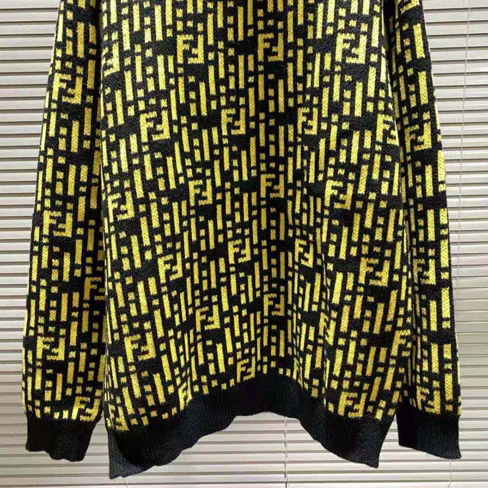 Fendi Regular-Fit Crew Neck Sweater for Women in Yellow Fendi Regular-Fit Crew Neck Sweater for Women in Yellow