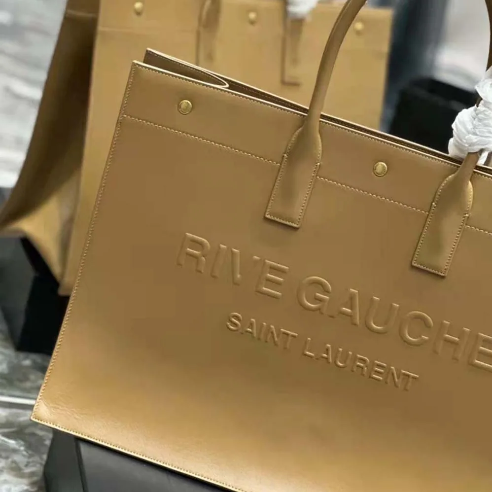 Saint Laurent YSL Rive Gauche Large Tote Bag in Vegetable for Women in Tanned Leather Saint Laurent YSL Rive Gauche Large Tote Bag in Vegetable for Women in Tanned Leather