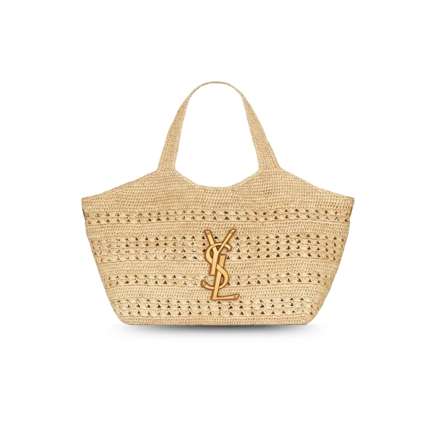 Saint Laurent Icare Medium Tote Bag in Natural Raffia Bronze Hardware Saint Laurent Icare Medium Tote Bag in Natural Raffia Bronze Hardware