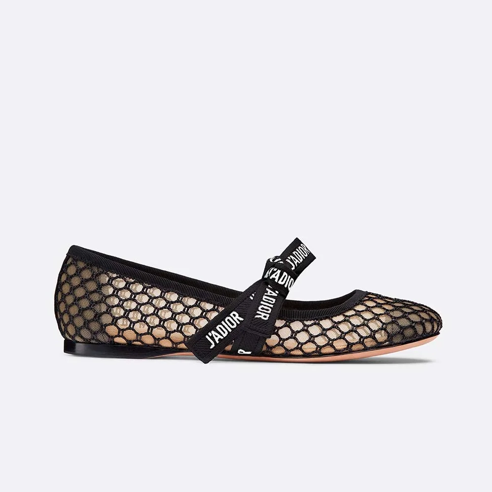 Dior Shoes Miss J'Adior Mesh Ballet Pump for Women in Black Dior Shoes Miss J'Adior Mesh Ballet Pump for Women in Black