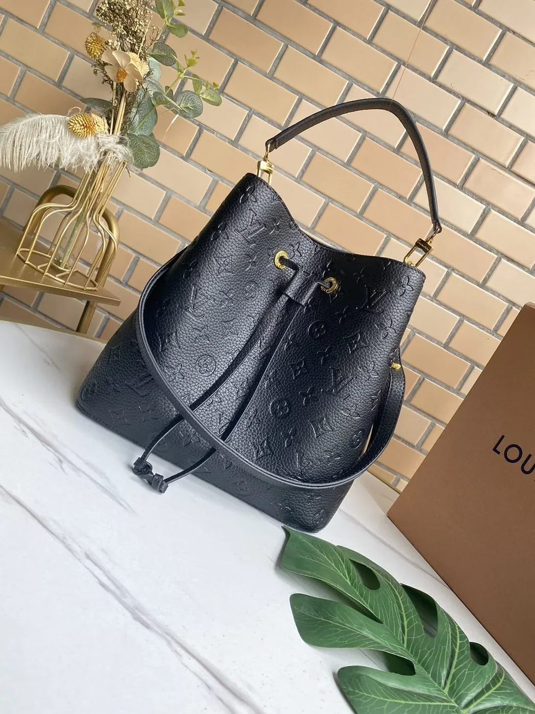 Louis Vuitton NeoNoe MM Bucket Bag Monogram Empreinte Black