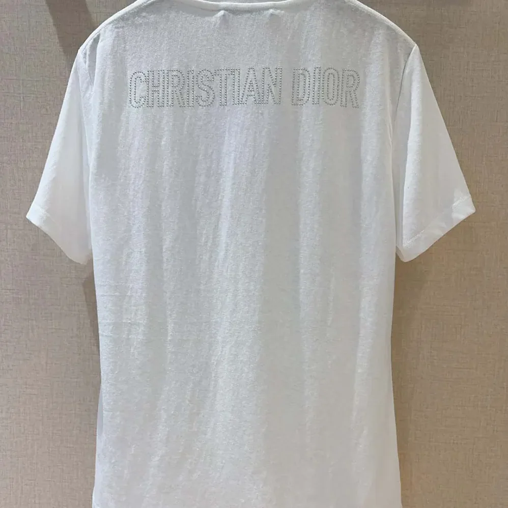 Dior T-Shirt White Cotton and Linen Jersey with Black Dior Cabinet de Curiosités Motif for Women