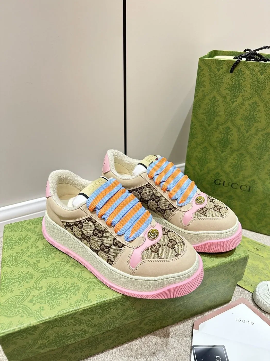 Gucci Screener Sneaker Pink Gucci Screener Sneaker Pink