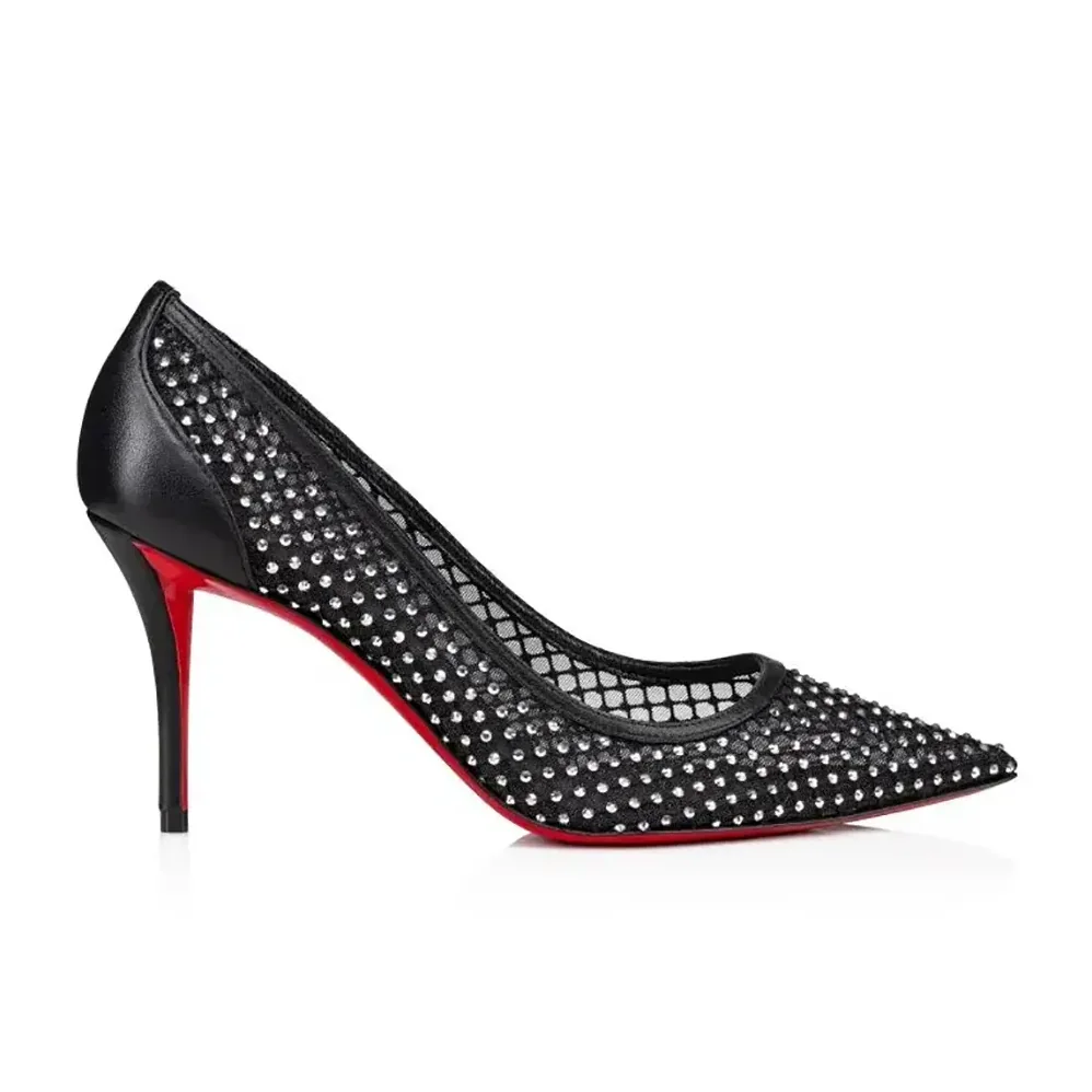 Christian Louboutin Apostropha Mesh Strass 80mm Pumps for Women in Black