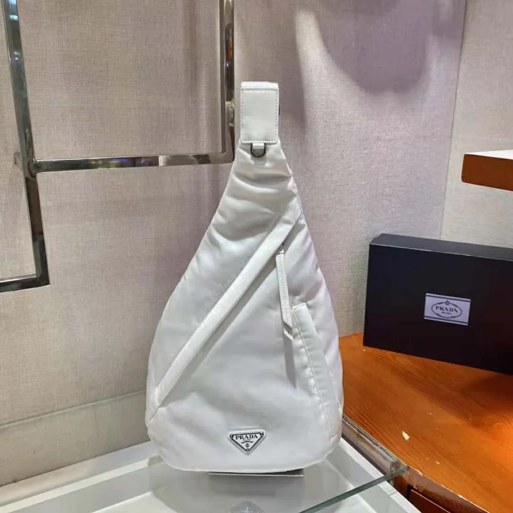 Prada Re-Nylon and Leather Backpack for Women in White Prada Re-Nylon and Leather Backpack for Women in White