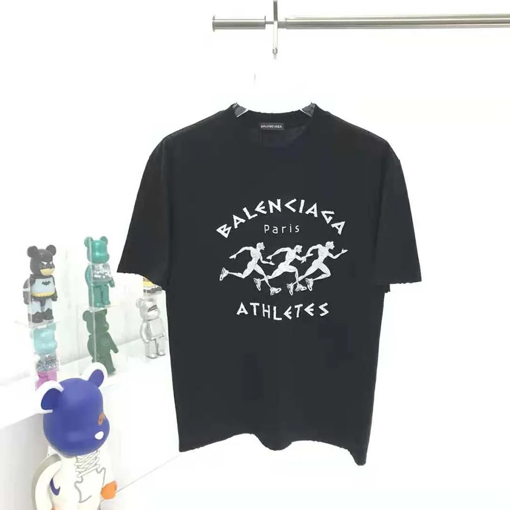 Balenciaga Marathon XL T-shirt in Black and White Vintage Jersey for Women