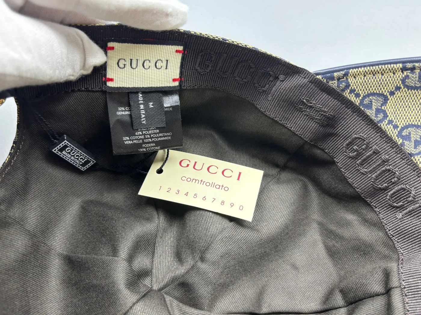 Gucci Original GG Canvas Baseball Hat With Web Beige in Blue GG Gucci Original GG Canvas Baseball Hat With Web Beige in Blue GG