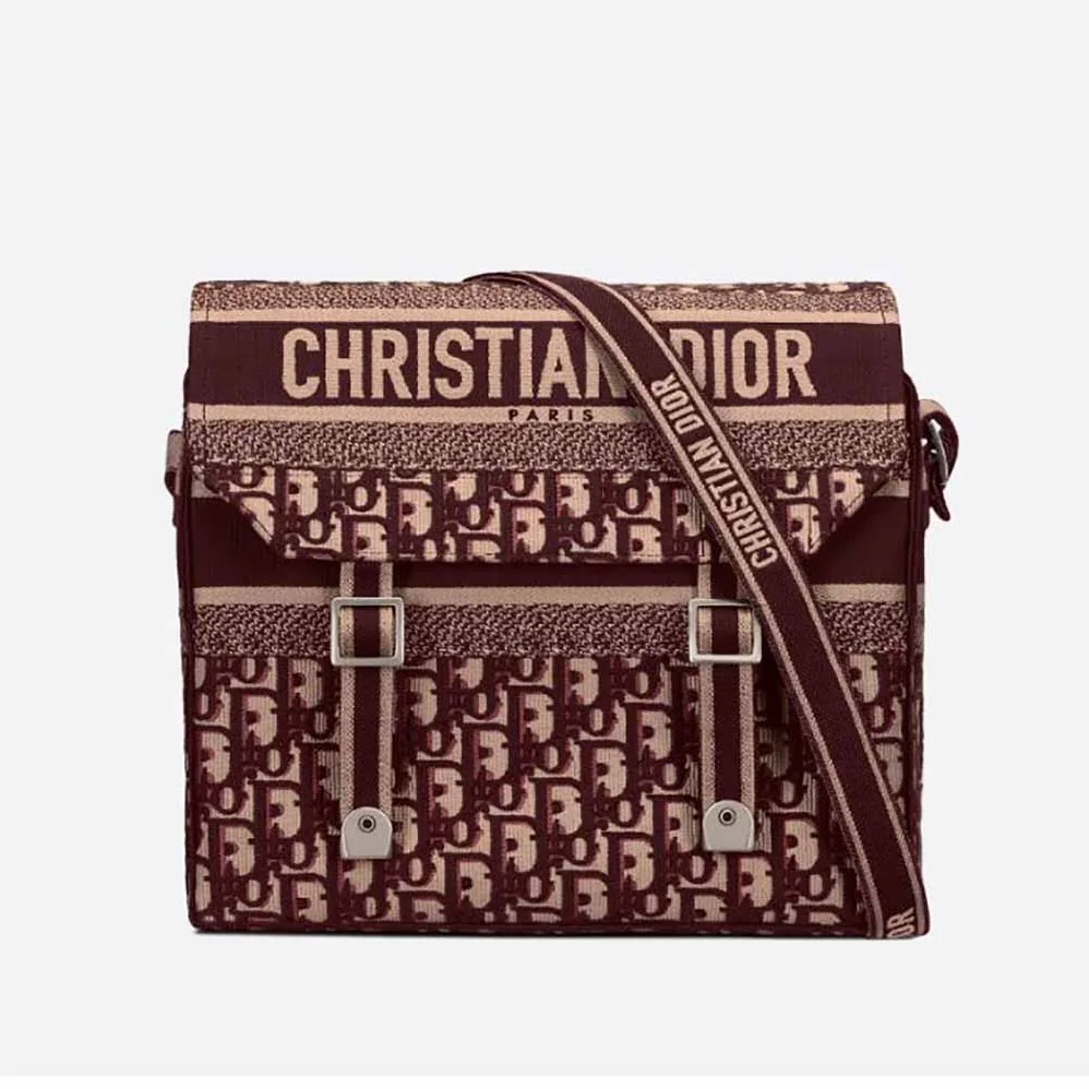 Dior Diorcamp Bag Dior Oblique Embroidery for Men in Maroon Dior Diorcamp Bag Dior Oblique Embroidery for Men in Maroon