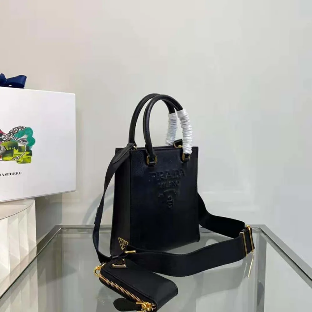 Prada Small Saffiano Leather Handbag for Women in Black Prada Small Saffiano Leather Handbag for Women in Black