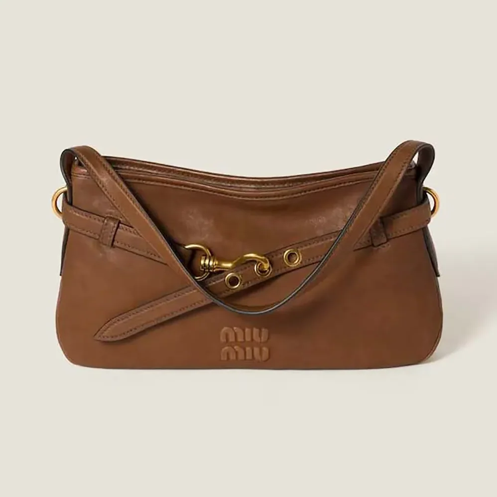 Miu Miu Aventure Nappa Leather Bag for Women in Brown