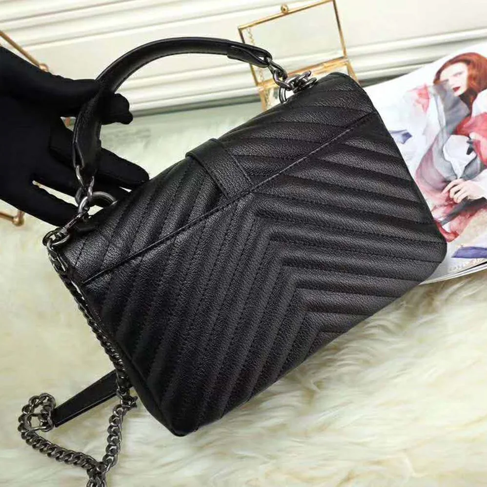 Saint Laurent YSL Classic Large College Bag Matelasse Leather in Black