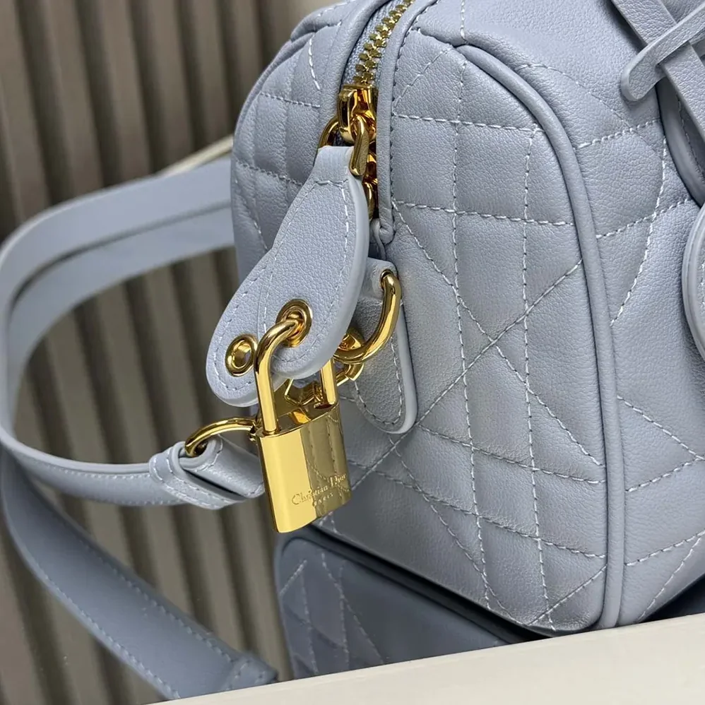 Dior Dior Groove 20 Bag Pale Blue Macrocannage Calfskin for Women