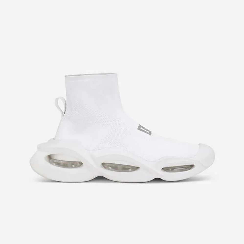 Dolce Gabbana D&G Stretch Mesh Wave Mid-Top Sneakers for Unisex in White