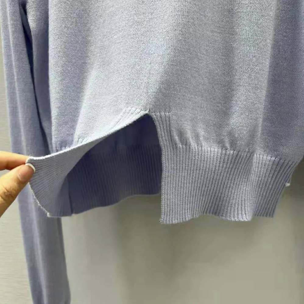 Miu Miu Cashmere Crew-Neck Sweater for Women in Blue