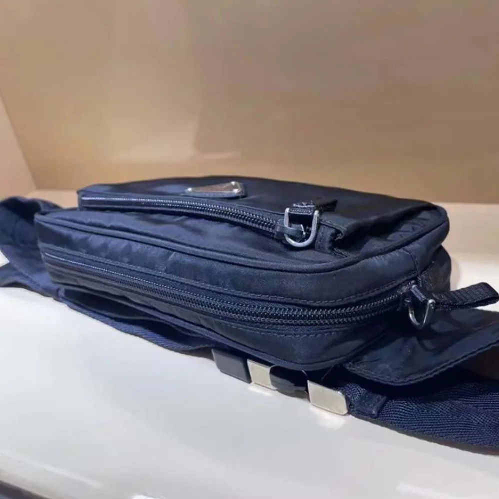 Prada Re-Nylon and Saffiano Leather Belt Bag for Unisex in Black