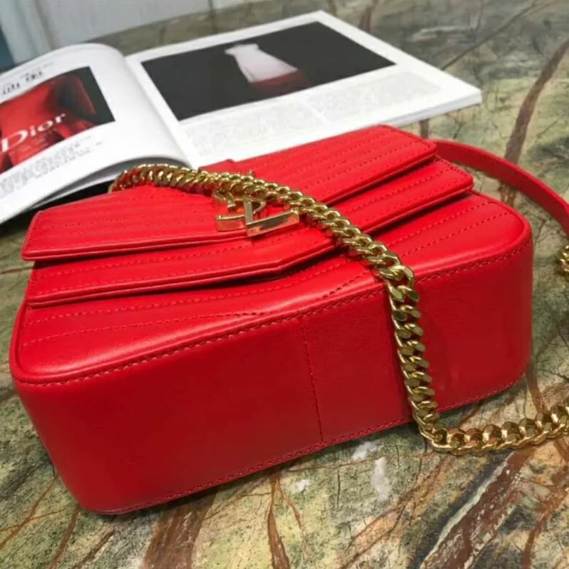 Saint Laurent YSL Sulpice Small in Matelasse Leather for Women in Red