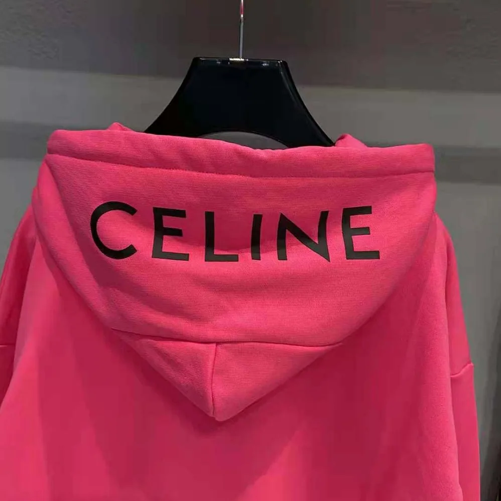Celine Loose Sweatshirt in Cotton Fleece for Women in Pink