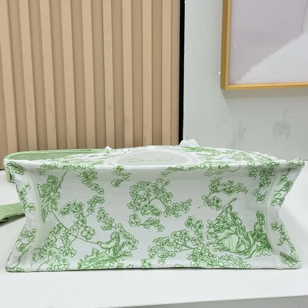 Dior Mini Dior Book Tote with Strap Green and White Toile de Jouy Clover for Women Dior Mini Dior Book Tote with Strap Green and White Toile de Jouy Clover for Women