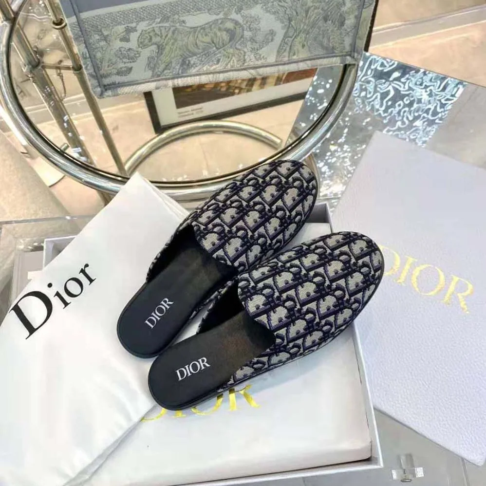 Dior Indior Mule Beige and Black Dior Oblique Jacquard for Men Dior Indior Mule Beige and Black Dior Oblique Jacquard for Men