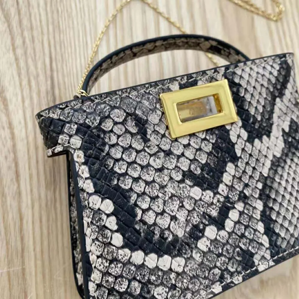 Fendi Nano Peekaboo Charm Brown Python Charm for Women Fendi Nano Peekaboo Charm Brown Python Charm for Women