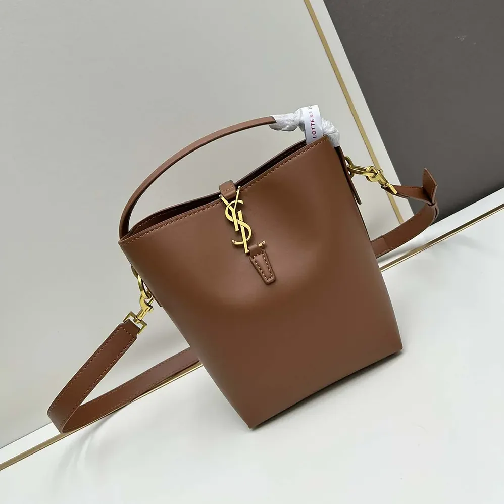 Saint Laurent YSL Le 37 Small in Shiny Leather for Women in Tan