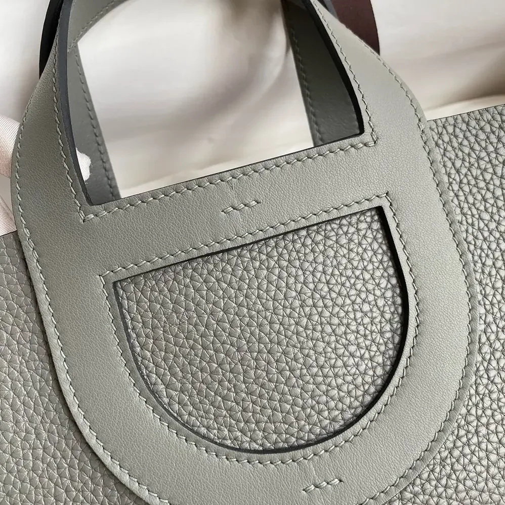 Hermes In the Loop 18 Handbag Clemence Leather for Women in Gray/Silver Hermes In the Loop 18 Handbag Clemence Leather for Women in Gray/Silver