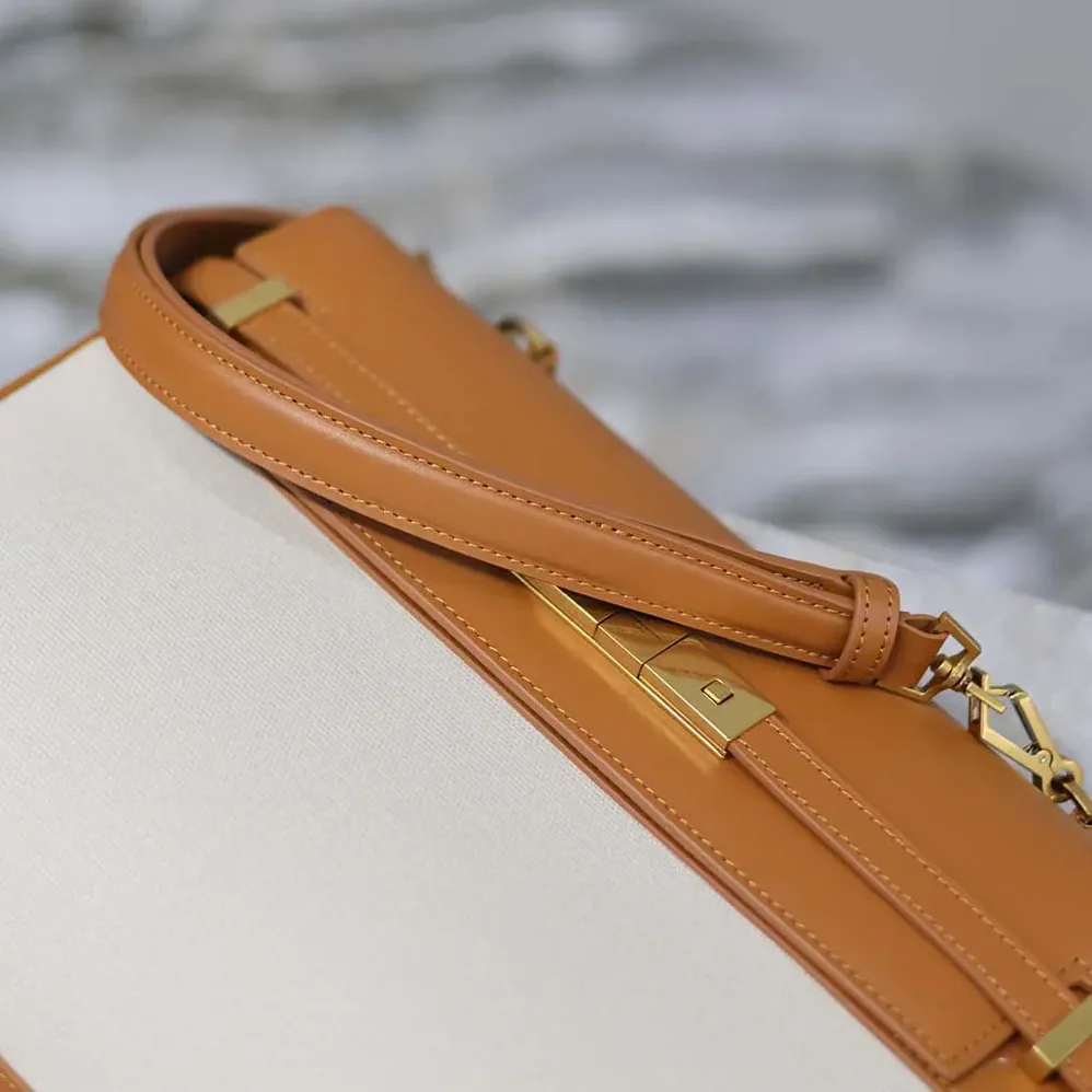 Saint Laurent YSL Manhattan Top Handle in Canvas and Leather for Women