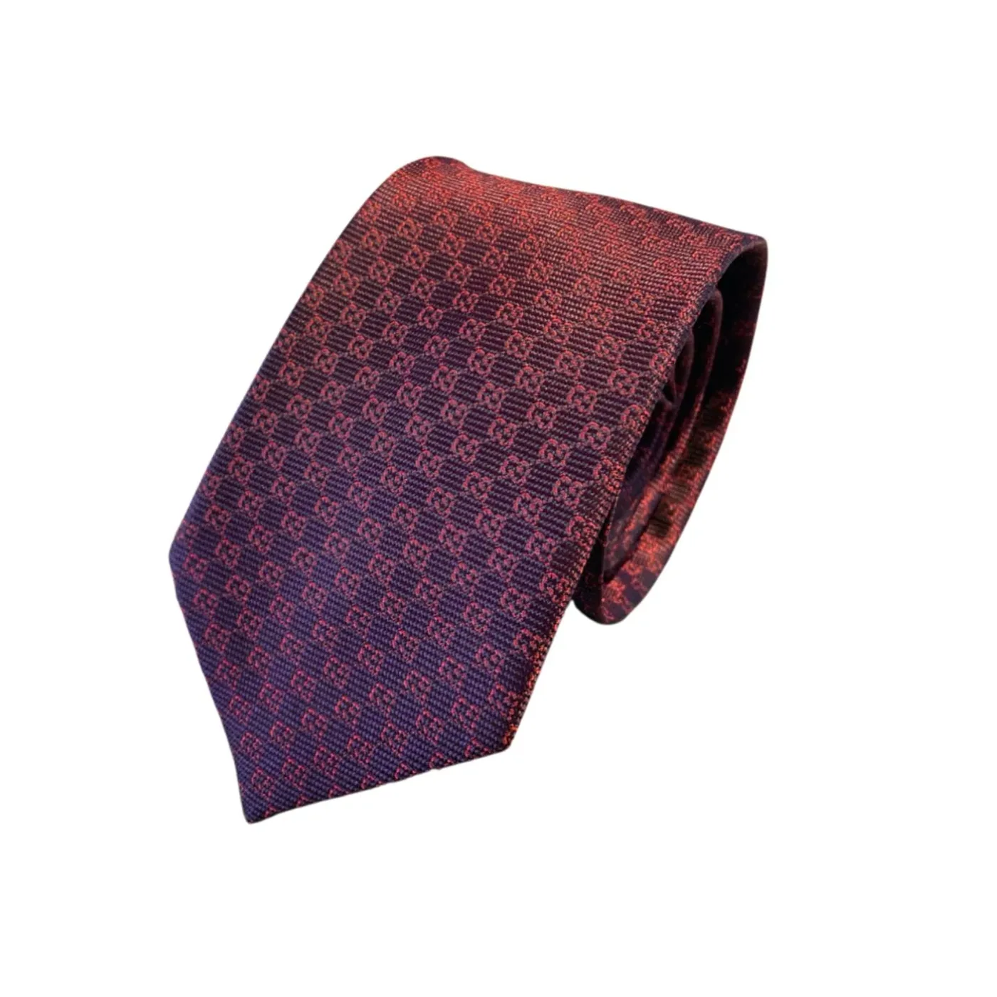 Gucci Monogram Interlocking G Jacquard Burgundy Tie