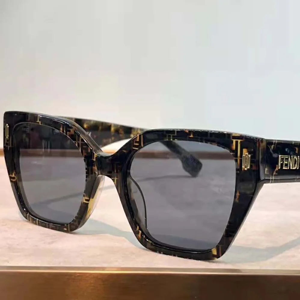 Fendi Fendi Bold Low Bridge Fit Havana Acetate Sunglasses for Unisex