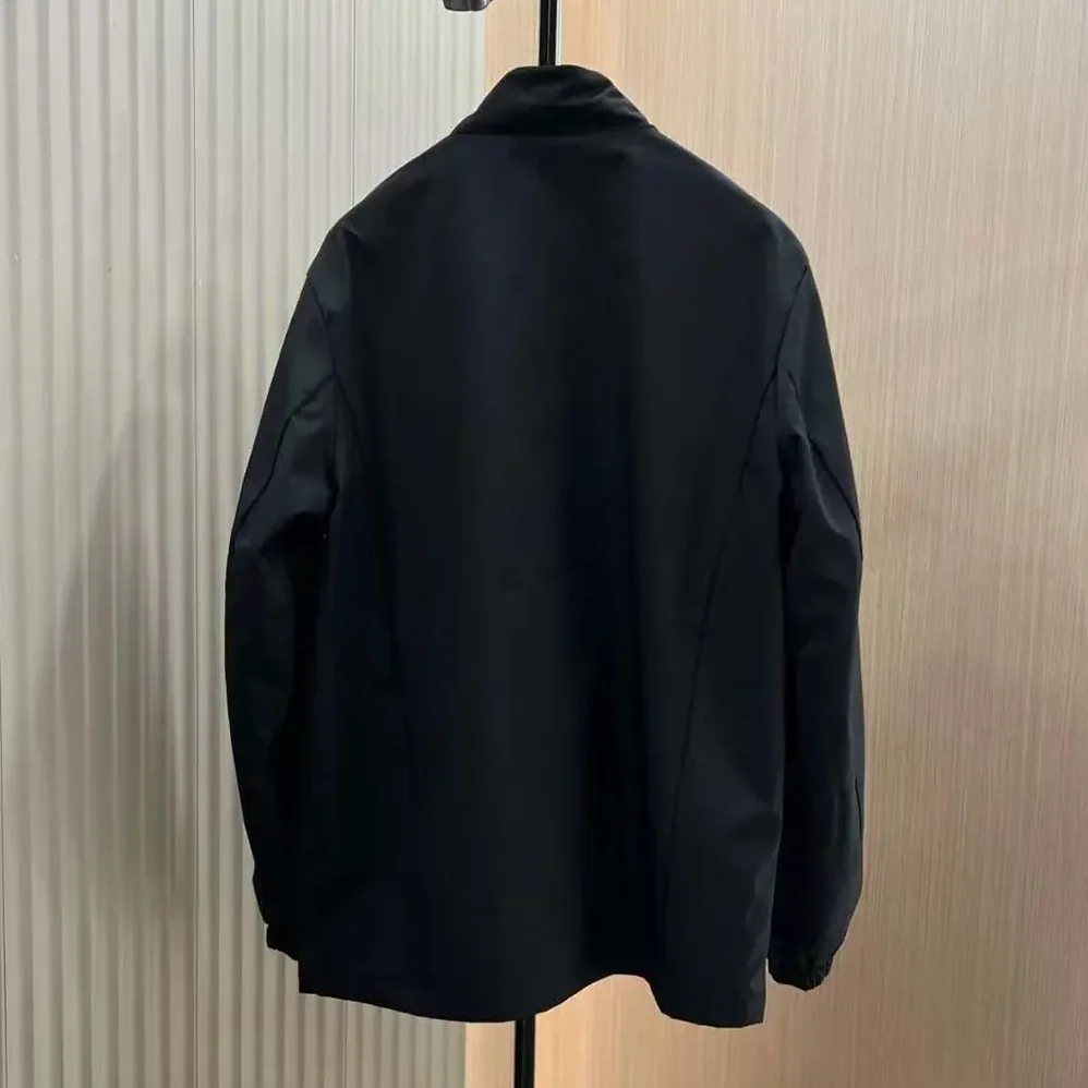Prada Re-Nylon Blouson Jacket with Triangle Logo for Women in Black