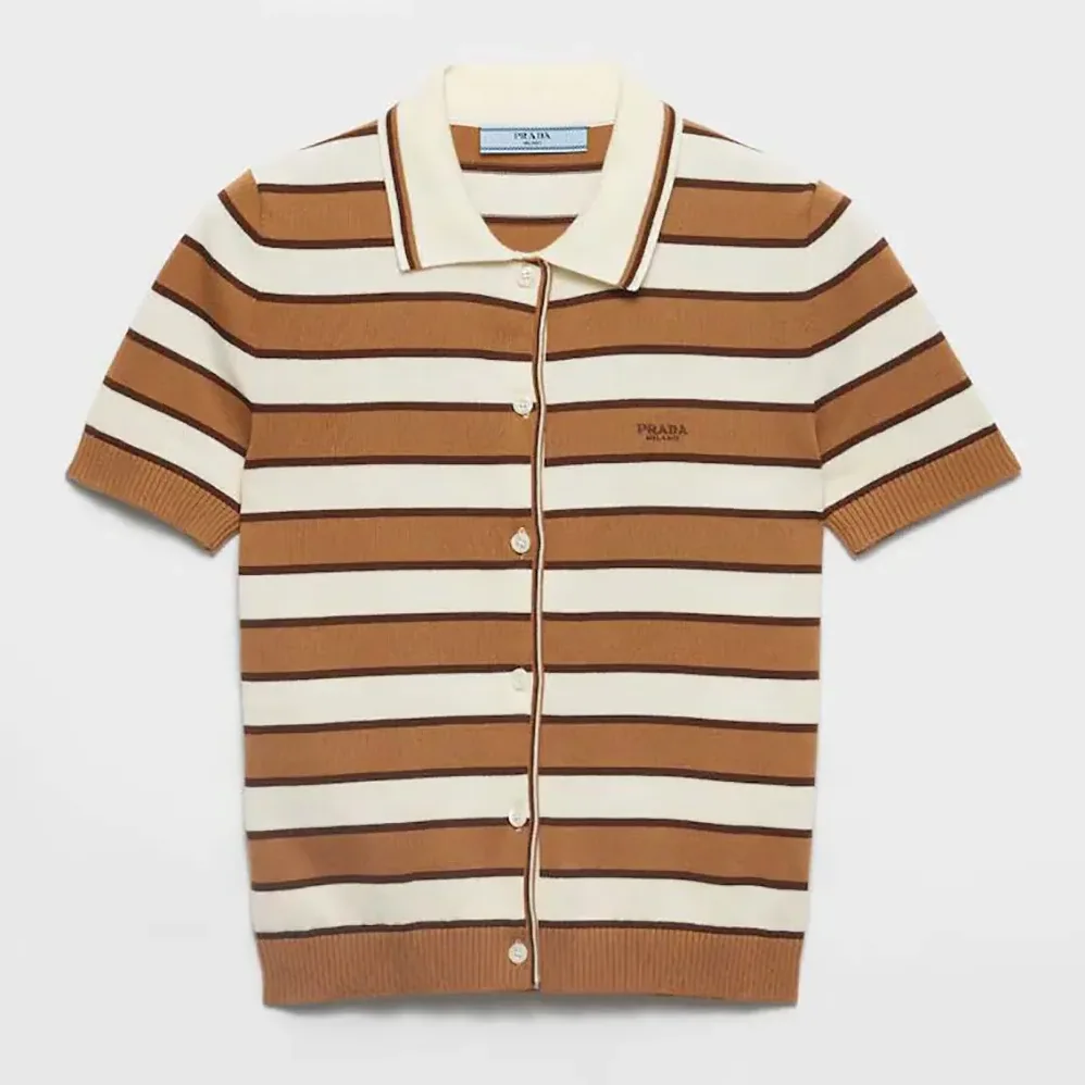 Prada Short for Women in sleeved Striped Cotton Cardigan Prada Short for Women in sleeved Striped Cotton Cardigan