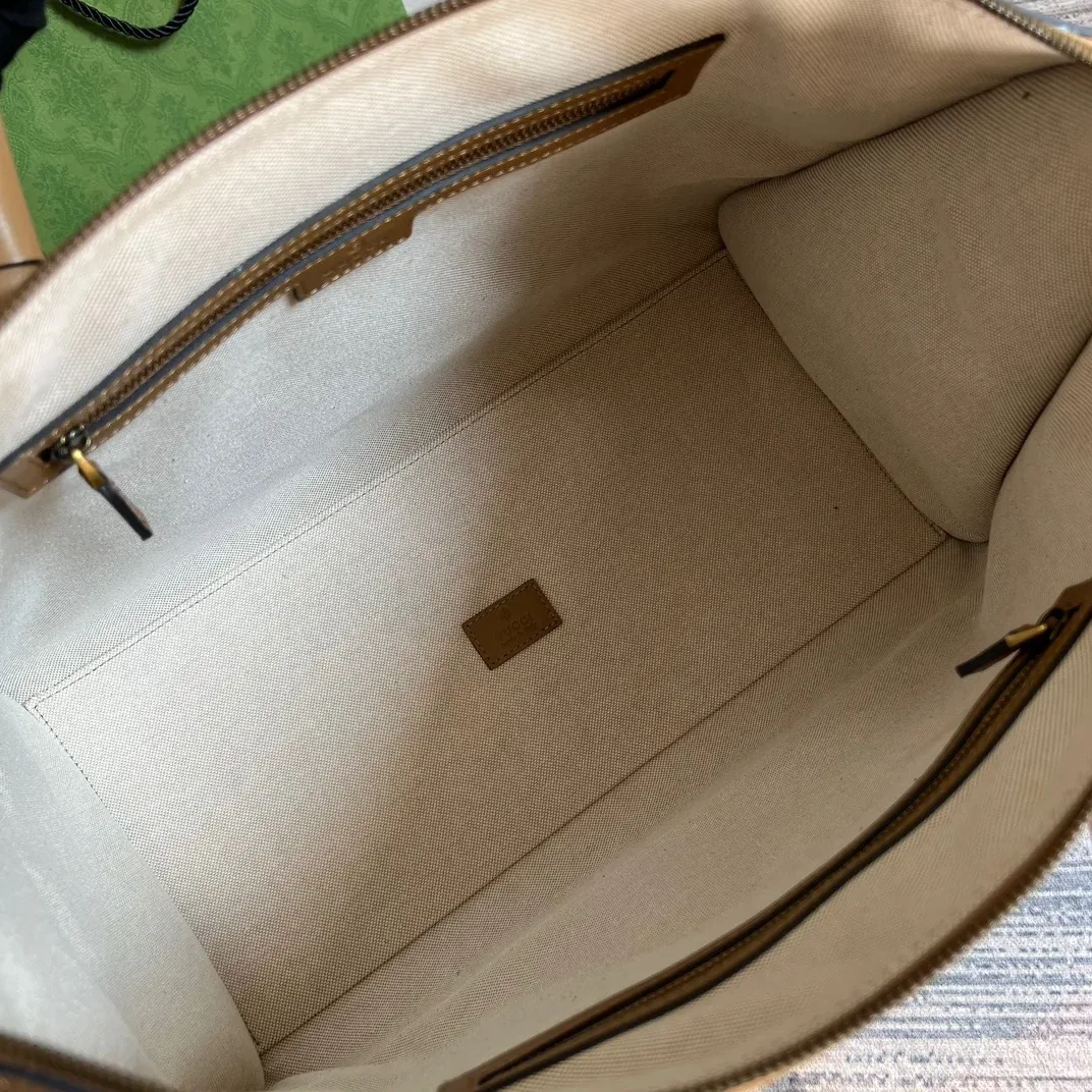 Large Bauletto Top Handle Bag With Double G Grey in Brown / Large Bauletto Top Handle Bag With Double G Grey in Brown /