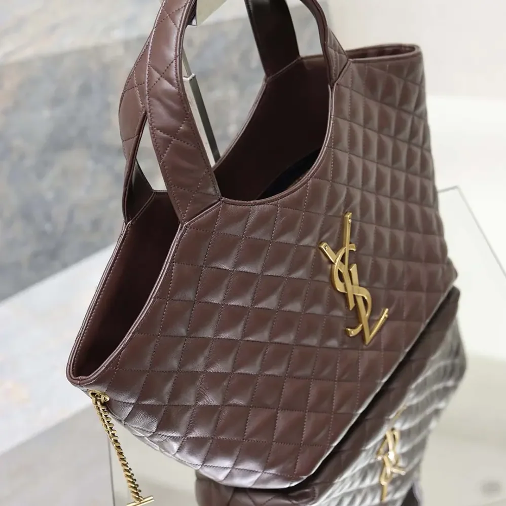 Saint Laurent YSL Icare Medium In Quilted Nappa Burgundy for Women Saint Laurent YSL Icare Medium In Quilted Nappa Burgundy for Women