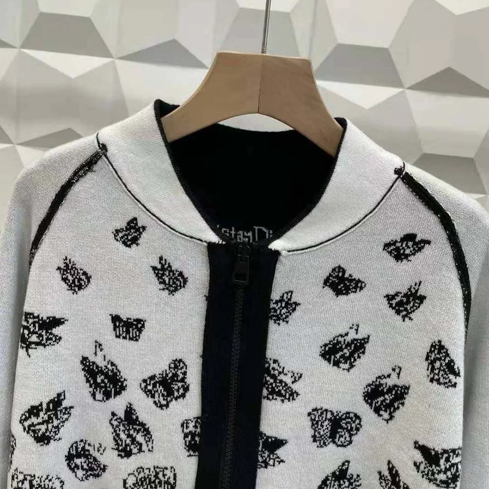 Dior Dioralps Reversible Bomber Jacket Black Technical Cashmere Knit for Men