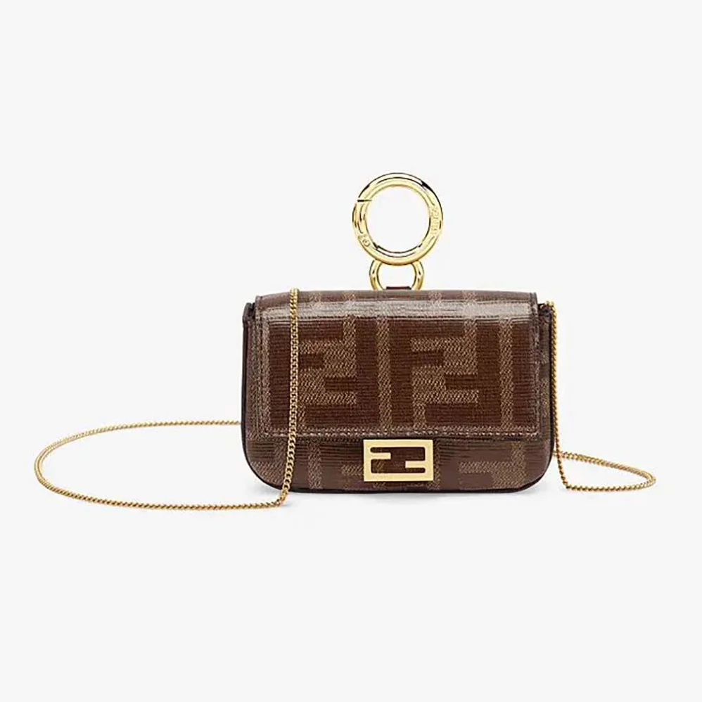 Fendi Nano Baguette Charm Fabric Charm for Women in Brown