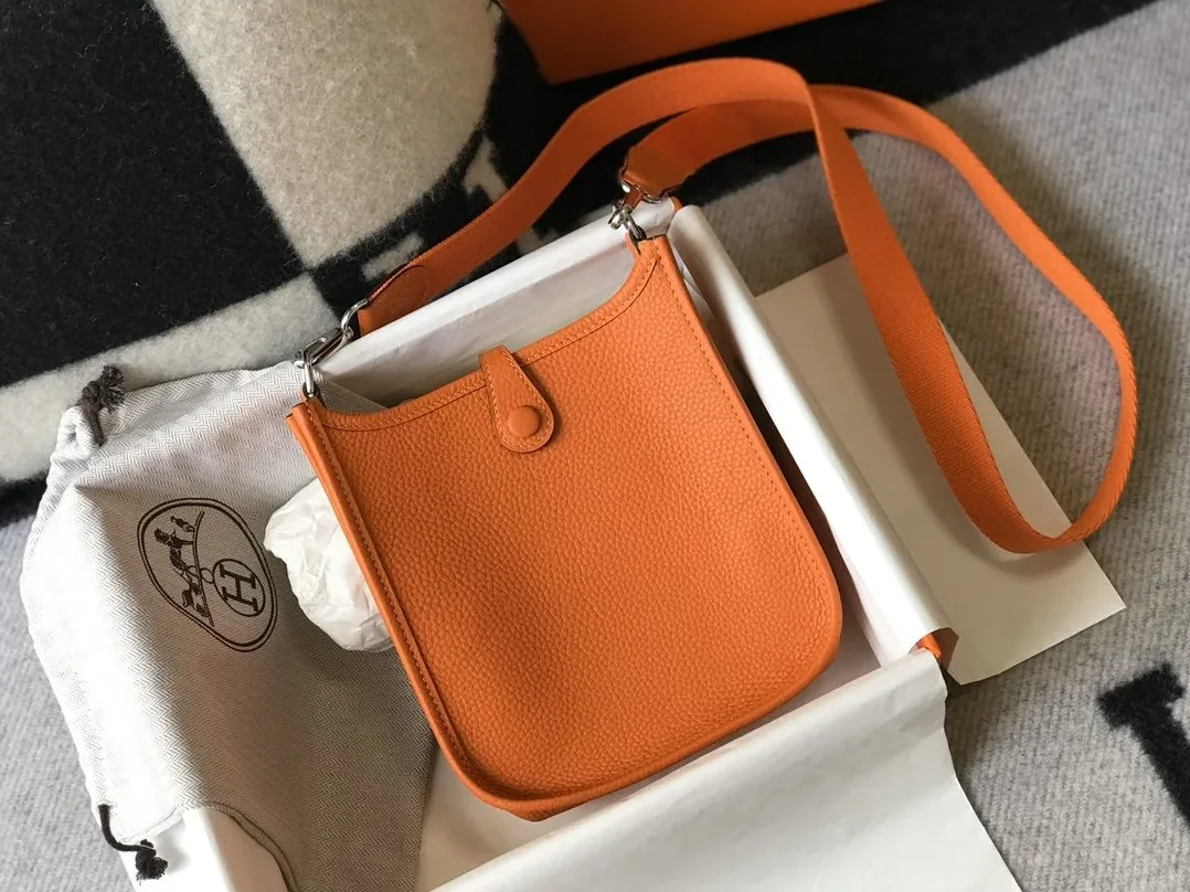 Hermes Evelyne 16 Amazone Bag Orange With Silver in Toned Hardware Hermes Evelyne 16 Amazone Bag Orange With Silver in Toned Hardware