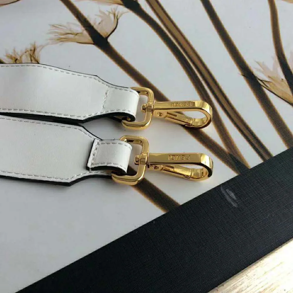 Fendi Small Boston Leather Bag in Large Size for Women in White Fendi Small Boston Leather Bag in Large Size for Women in White