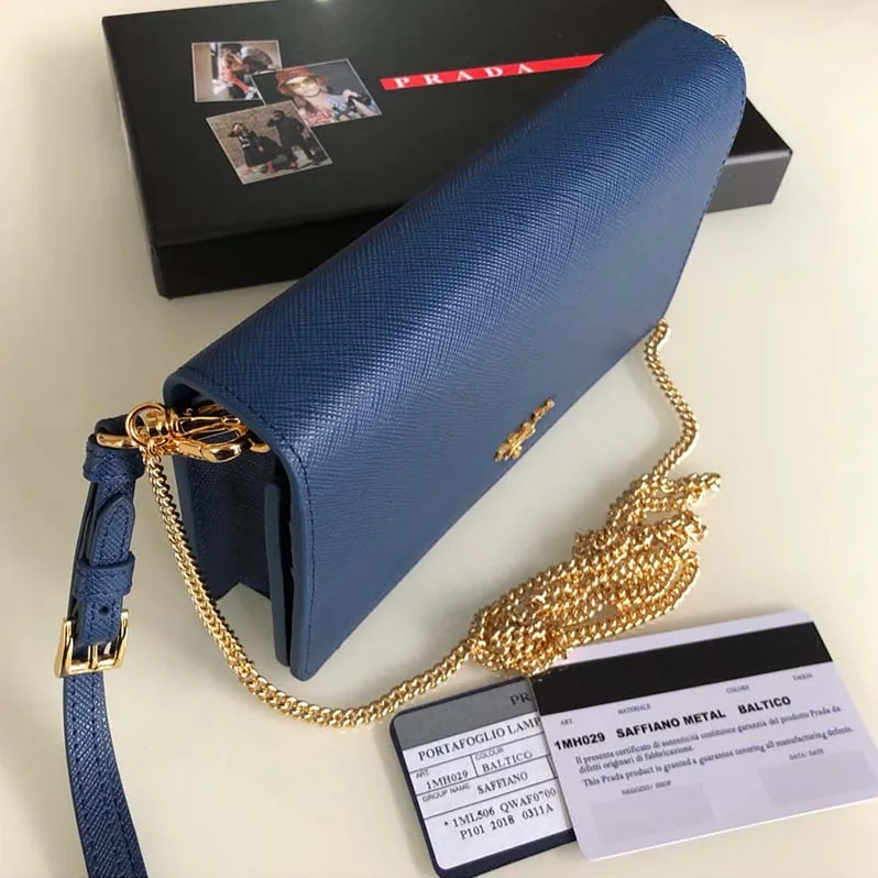 Prada Saffiano Leather Mini Bag for Women in Navy Prada Saffiano Leather Mini Bag for Women in Navy