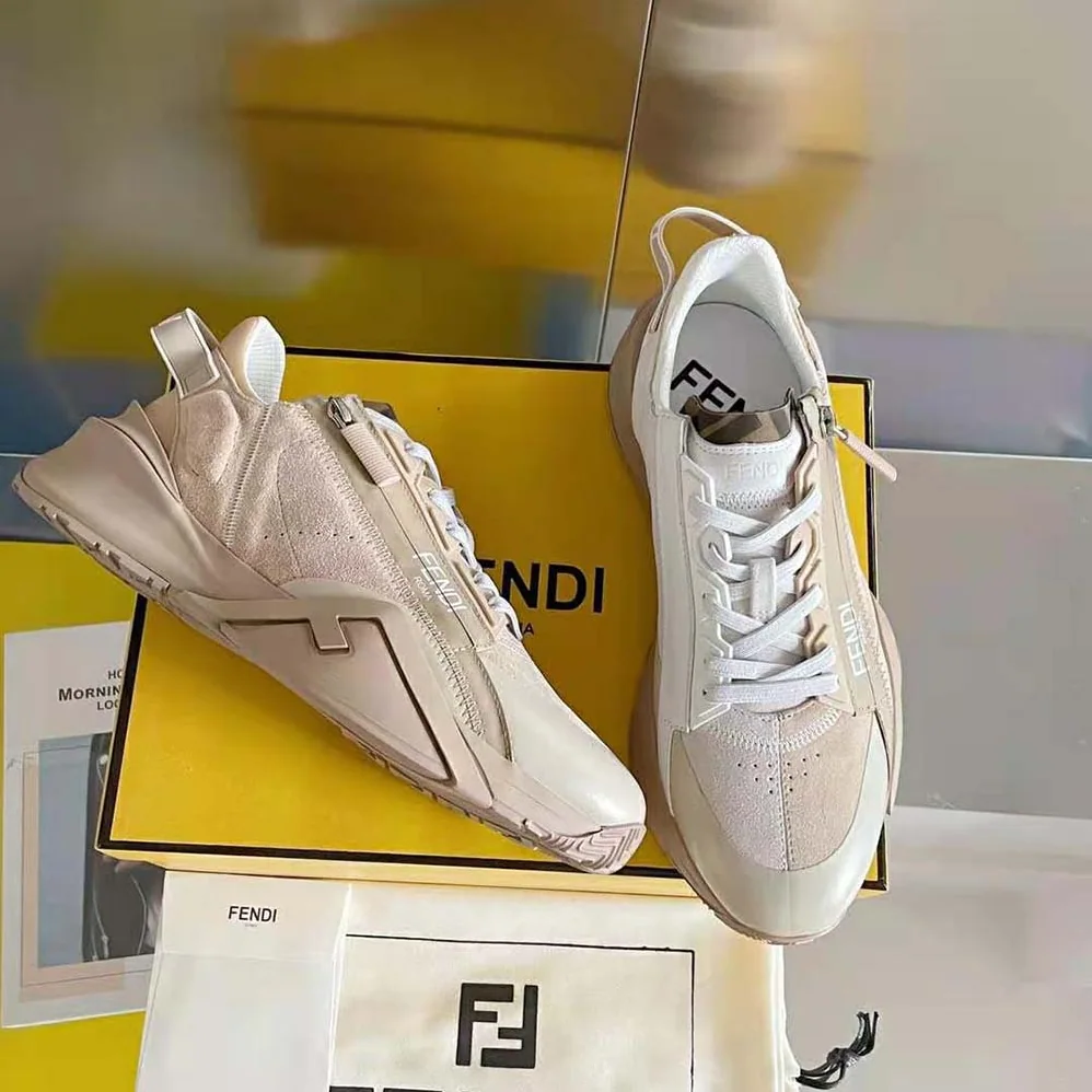 Fendi Flow Beige Suede Low for Men in Tops