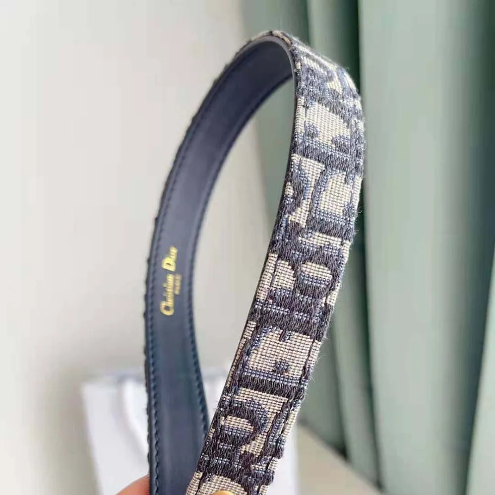 Dior Saddle Belt Blue Dior Oblique Jacquard 20 MM for Women Dior Saddle Belt Blue Dior Oblique Jacquard 20 MM for Women