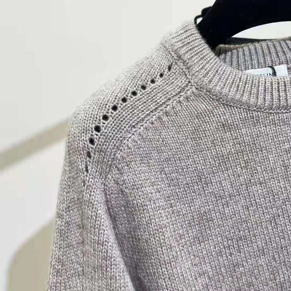 Celine Crew Neck Sweater in Seamless Cashmere for Women Celine Crew Neck Sweater in Seamless Cashmere for Women