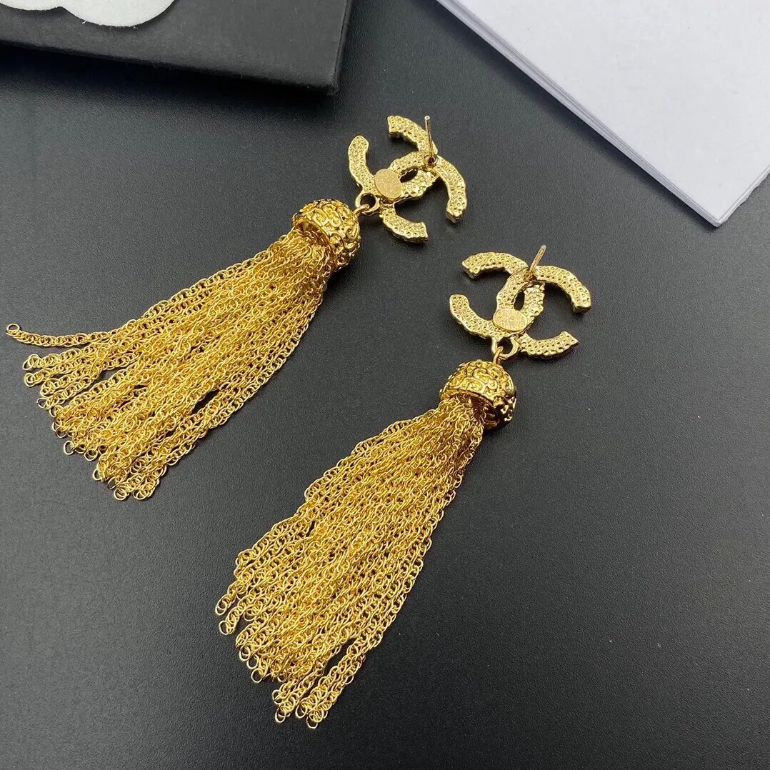 Chanel Tassel Earrings Gold