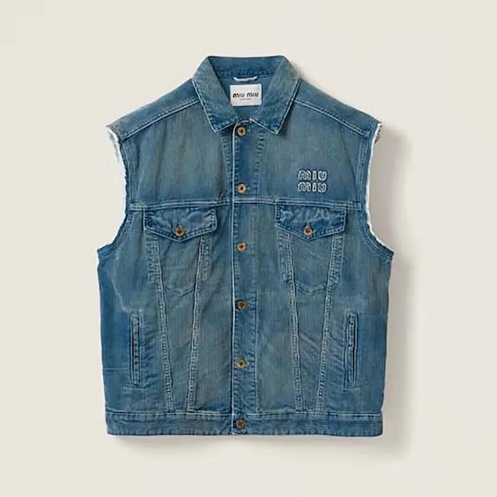 Miu Miu Washed Corduroy Vest for Women Miu Miu Washed Corduroy Vest for Women